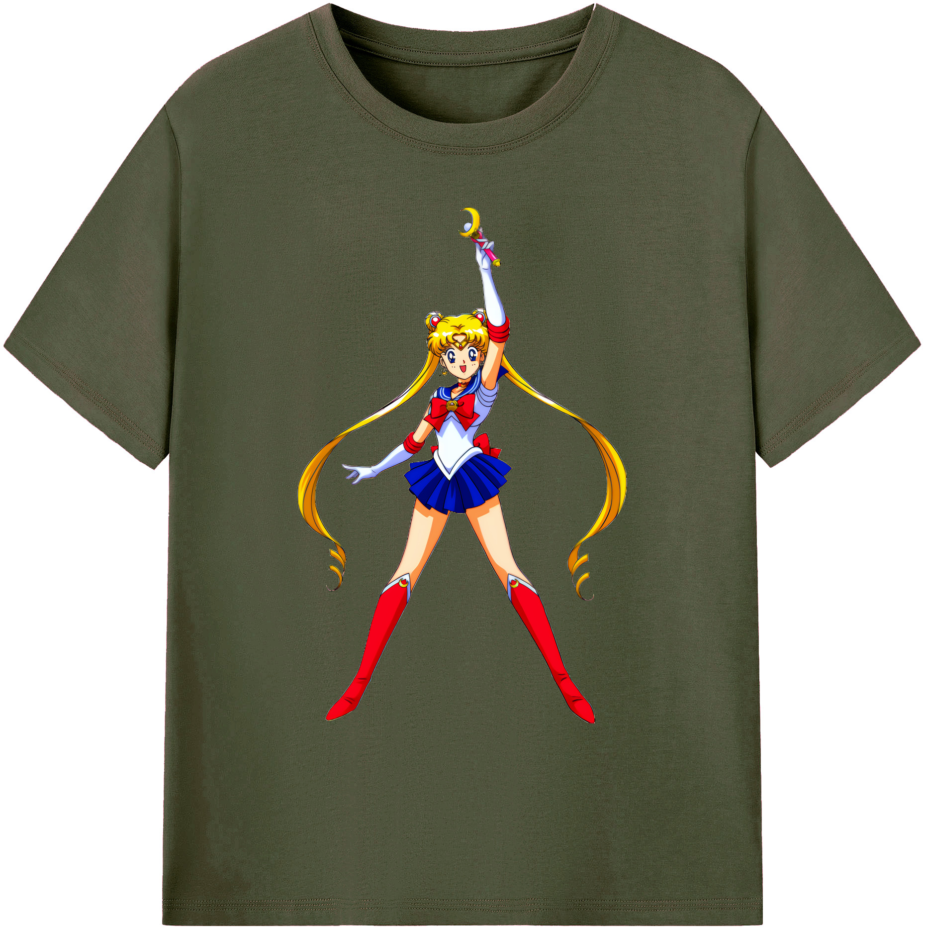 （画像用） 美少女戦士セーラームーン 月野 うさぎ つきの うさぎ Sailor Moon Tsukino Usagi 綿100％ メンズ半袖Tシャツ｜肌触りやわらか＆通気性